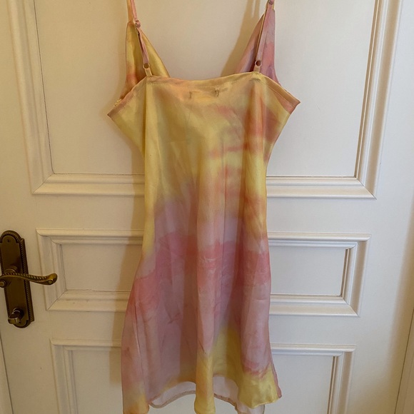 Cowl Neck tie die silk mini dress never worn - Picture 2 of 6